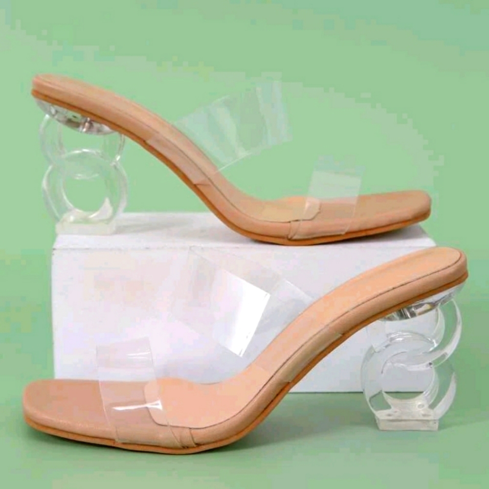 NWOT Clear Nude Heels